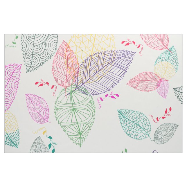 Delikates stylisiertes Muster aus farbigen Frühlin Stoff (Fat Quarter (45,7 x 55,9 cm))