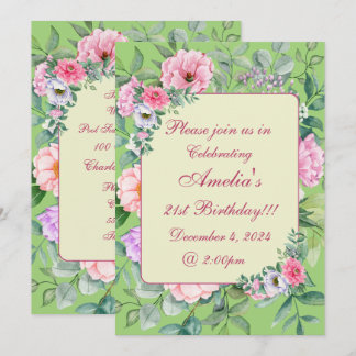 Delikates Summer Garden Party Floral Geburtstag Einladung