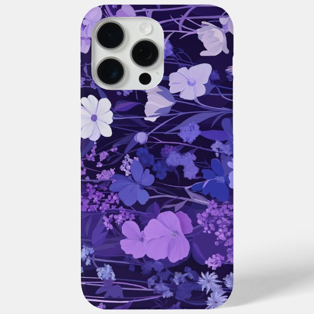 Delikates violettes Blütenmuster 🌸 dunklen Hinter Case-Mate iPhone Hülle (Rückseite)