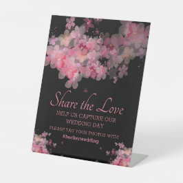 Delikates Watercolor Floral Hashtag Wedding Poster Sockelschild
