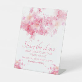 Delikates Watercolor Floral Hashtag Wedding Poster Sockelschild