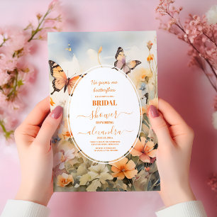 Delikates White Butterfly Garden Brautparty Einladung
