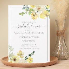Delikates Yellow Floral Summer Garden Brautparty Einladung