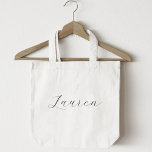 Delikatesse Bridesmaid Name Tragetasche<br><div class="desc">Maßgeschneiderte Hochzeitstasche mit Brautparty und personalisiertem Namen in moderner,  feinster Kalligraphie.</div>