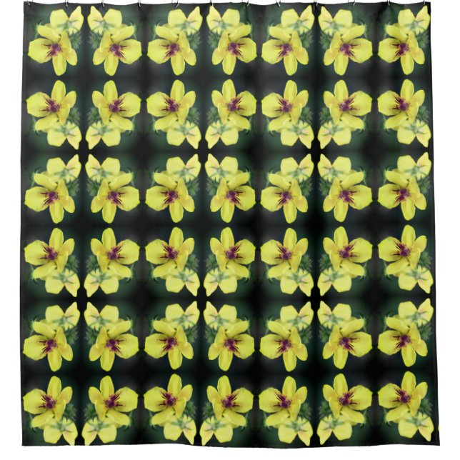 Delikatesse Gelbe Wildblume Abstrakte Kunst Duschvorhang (Vorderseite)