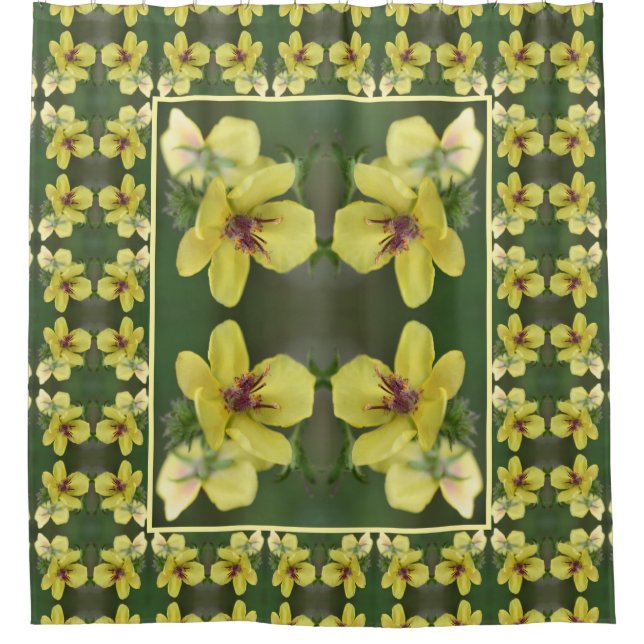 Delikatesse Gelbe Wildblume Abstrakte Kunst Duschvorhang (Vorderseite)