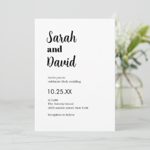Delikatesse Moderne Schwarz-Weiß Hochzeit Einladung