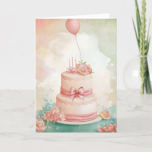Delikatesse Pink Cake Geburtstag Feiertagskarte