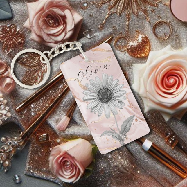 Delikatesse Rosa Daisy Blume Schlüsselanhänger (Von Creator hochgeladen)