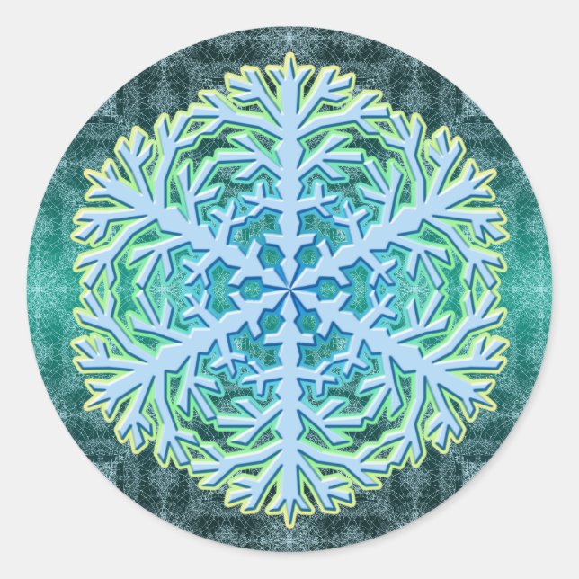 Delikatessen Aqua Ice Runder Aufkleber (Vorderseite)