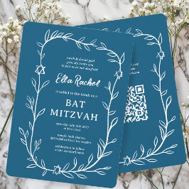 Delikatessen Botanischer Bar Bat Mitzvah CUSTOM QR Einladung