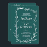 Delikatessen Botanischer Bar Bat Mitzvah CUSTOM QR Einladung<br><div class="desc">Perfekte Karte, um eine Fledermausmitzvah, Bar mitzvah oder andere jüdische Feier anzukündigen! Handgezeichnete, zarte Blättertramkunst für Sie! Vollständig anpassbar! Klicken Sie auf "Personalisieren" oben, um den Text zu bearbeiten. Klicken Sie auf "Bearbeiten mit dem Design-Tool", um die Schriftart, Farben und Platzierungen anzupassen und Ihren Link zum QR-Code auf der Rückseite...</div>