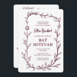 Delikatessen Botanischer Bar Bat Mitzvah CUSTOM QR Einladung<br><div class="desc">Perfekte Karte, um eine Fledermausmitzvah, Bar mitzvah oder andere jüdische Feier anzukündigen! Handgezeichnete, zarte Blättertramkunst für Sie! Vollständig anpassbar! Klicken Sie auf "Personalisieren" oben, um den Text zu bearbeiten. Klicken Sie auf "Bearbeiten mit dem Design-Tool", um die Schriftart, Farben und Platzierungen anzupassen und Ihren Link zum QR-Code auf der Rückseite...</div>