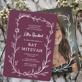 Delikatessen Botanisches CUSTOM FOTO Bar Bat Mitzv Einladung