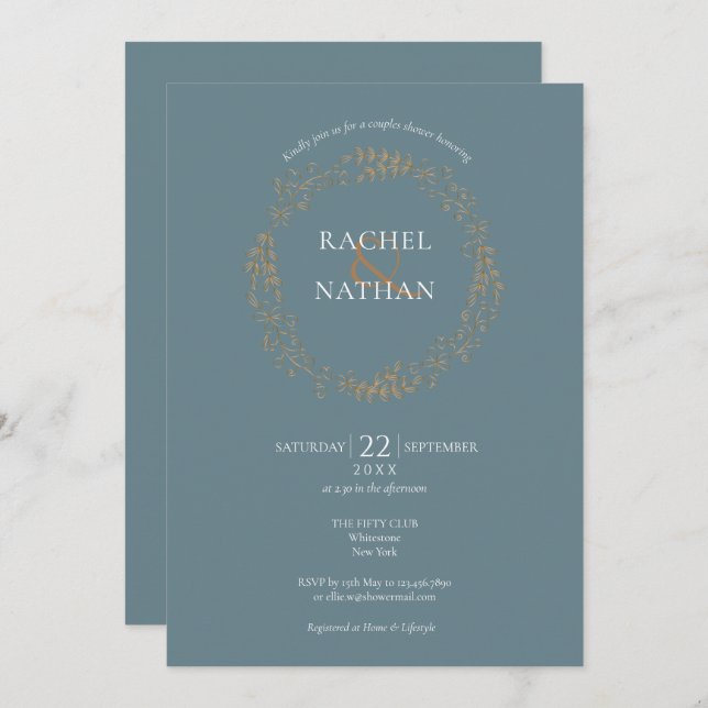 Delikatessen | Dusche für Paare Einladung (Vorne/Hinten)