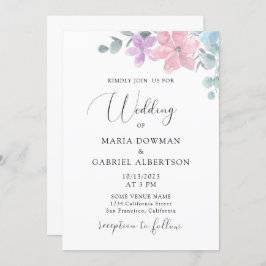 Delikatessen in Pastellfarben, botanisch Hochzeits Einladung