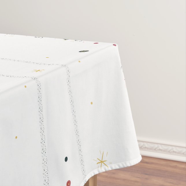 Delikatessen Modernes Wintermuster Weißes Tischdec Tischdecke (Beispiel)