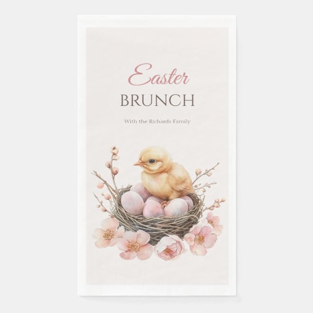 Delikatessen Osternest Ei & Chick Brunch Serviette (Vorderseite)