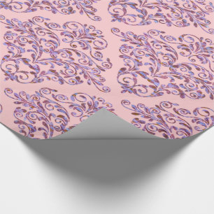 Delikatessen Rosa Ambrosia Elegantes Royal Damask Geschenkpapier