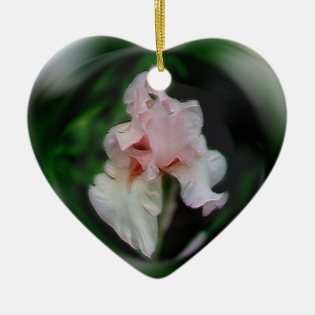 Delikatessen Rosa Iris Blume Art Collection Keramikornament (Vorne)
