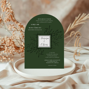Delikatfolie Deep Sage Arch Wedding Einladung