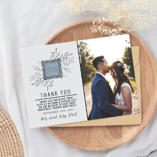 Delikatfolie Dusty Blue Hochzeit Dankeskarte