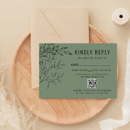 Delikatfolie | Sage Green | Hochzeit auf der Websi RSVP Karte