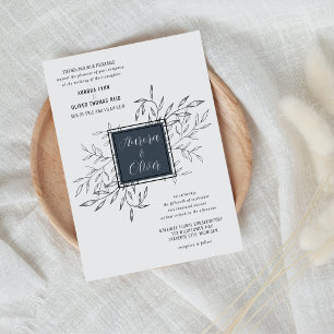 Delikatfolie Stahlblau Einladung zur Hochzeit
