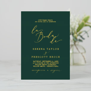 Delikatour Emerald La Boda De Wedding Folieneinladung
