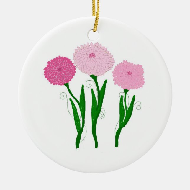 Delikatrosa Chrysanthemen Keramik Ornament (Vorne)
