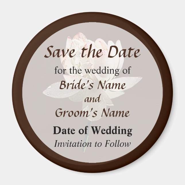 Delikatrosa Lotus Save the Date Magnet (Vorne)