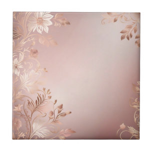 Delikatrosa und Rose Gold Floral Fliese