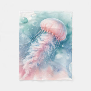 Delikatrosa Wasserfarbenqualle Fleecedecke