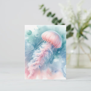 Delikatrosa Wasserfarbenqualle Postkarte