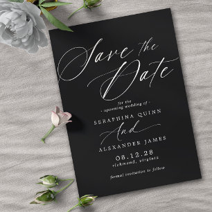 Delikatskript   Moderne Black Moody Wedding Save The Date