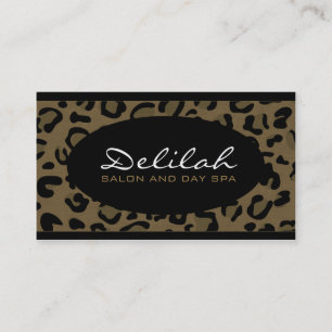 Delilah Leopard Print Black Chic Business Card Visitenkarte