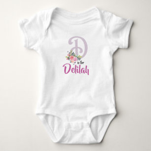 Delilah Name Baby Outfit Letter D Romper Floral Strampler