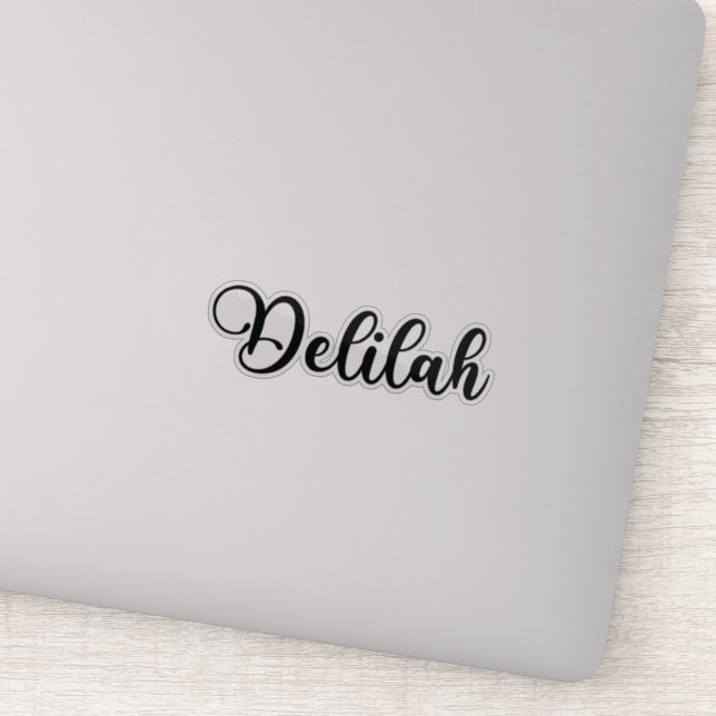 Delilah Name - Handgeschriebene Kalligrafie Aufkleber (Detail)