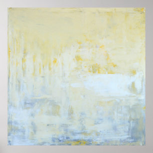 "Delivered" Graue und gelbe Abstrakte Kunst Poster