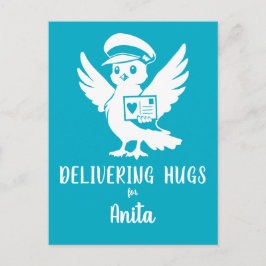 Delivering Hugs Penny Post Mascot Postcard Postkarte