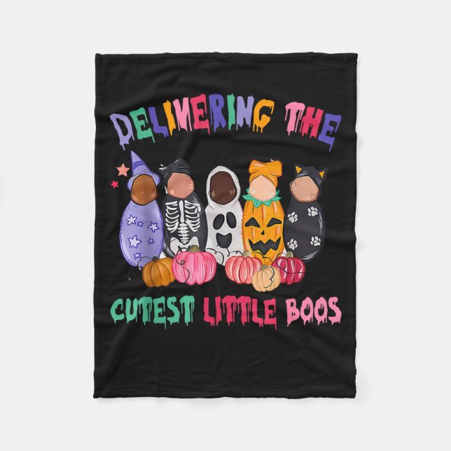 Delivering The Cutest Boos Labor And Delivery Hall Fleecedecke (Vorderseite)