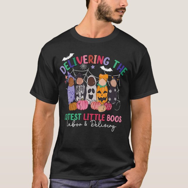Deliveringhe Cutest Boos Labor Delivery Halloween  T-Shirt (Vorderseite)