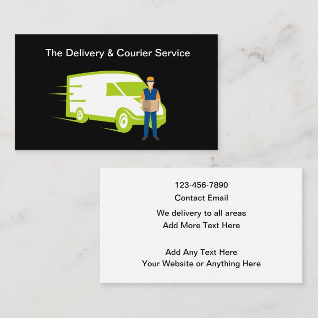 Delivery And Courier Services Business Card Visitenkarte (Vorne/Hinten)
