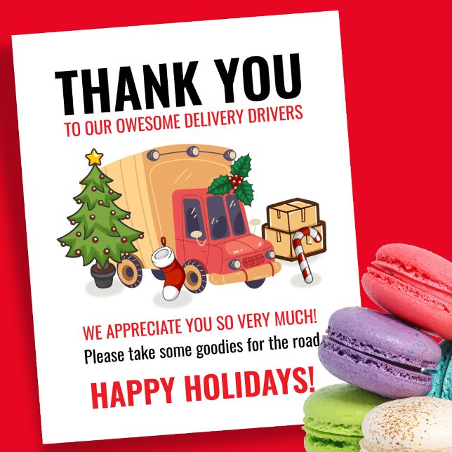 Delivery Driver Thank You Sign Poster (Von Creator hochgeladen)