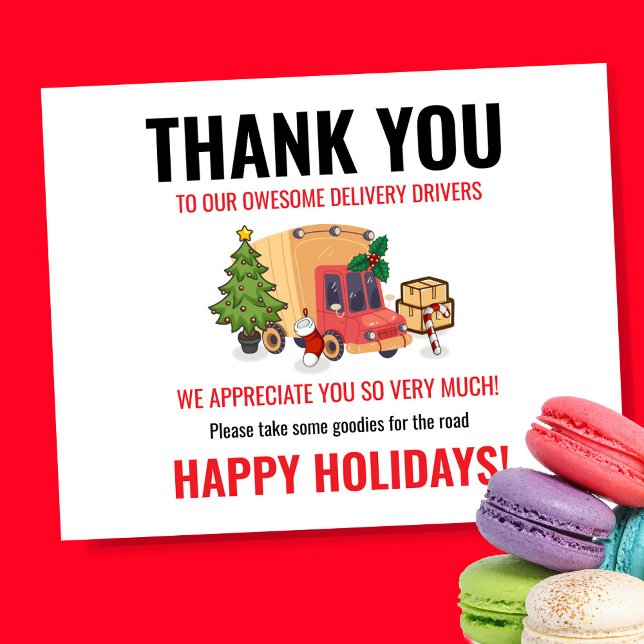 Delivery Driver Thank You Snack Sign Poster (Von Creator hochgeladen)