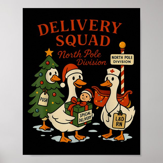 Delivery Squad Labor And Delivery Nurse Christmas  Poster (Vorne)