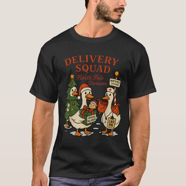 Delivery Squad Labor And Delivery Nurse Christmas  T-Shirt (Vorderseite)