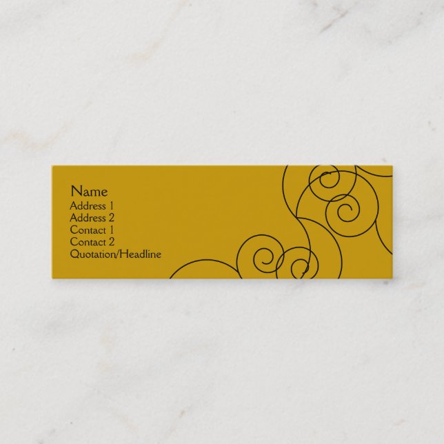 Della - antikes Gold Mini Visitenkarte (Vorderseite)