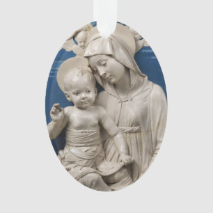 Della Robbia Lehman Madonna und Kind Blau Weiß Ornament