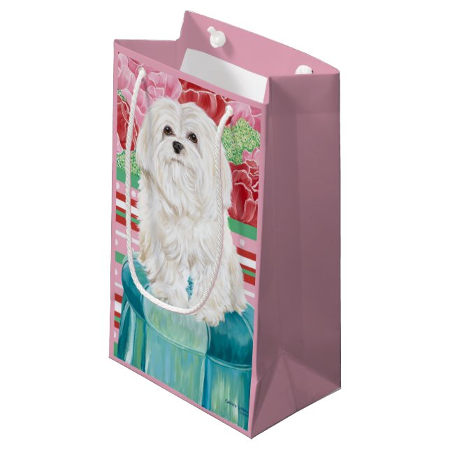 Della Rose Maltese Kleine Geschenktüte (Vorderseite Schrägansicht)